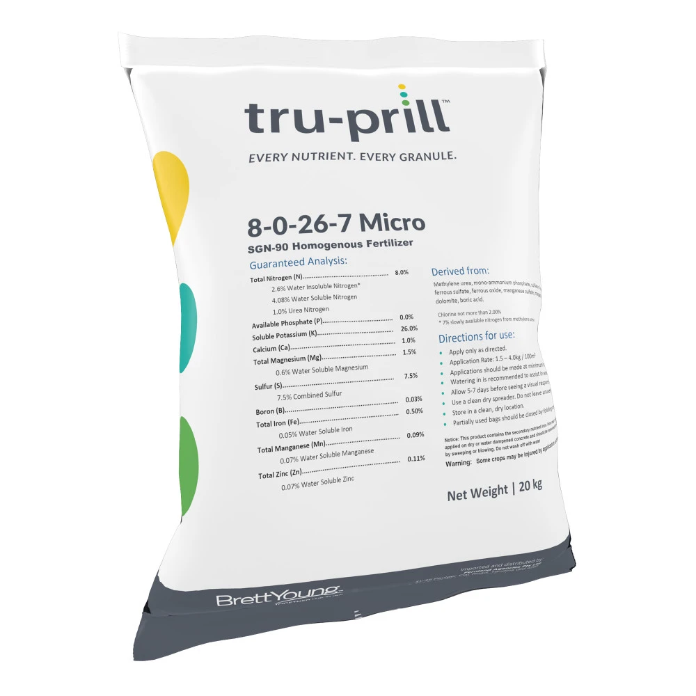 Tru-Prill 8-0-26+TE Premium Greens Grade Turf Fertiliser